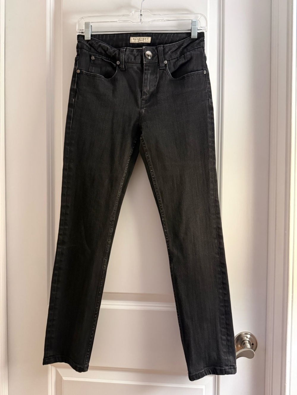 Burberry Faded Black Women’s Straight-Leg Mid Rise Denim Jeans